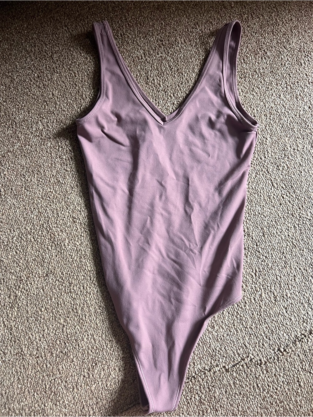 Abercrombie Mauve V-Neck One-Piece Bodysuit
